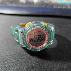 Armitron Digital Wristwatch Water Resistant 330ft Blue Resin Band